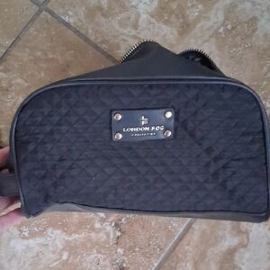 London Fog Black Quilted Cosmetic Case